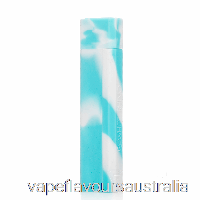 Vape Australia White Rhino Silicone Dab Out [Quartz] Baby Blue White (UV Glow)